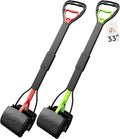 Poupipets Heavy Duty 2-Pack Dog Poo Scooper with XL 33" Handle for All Dogs
