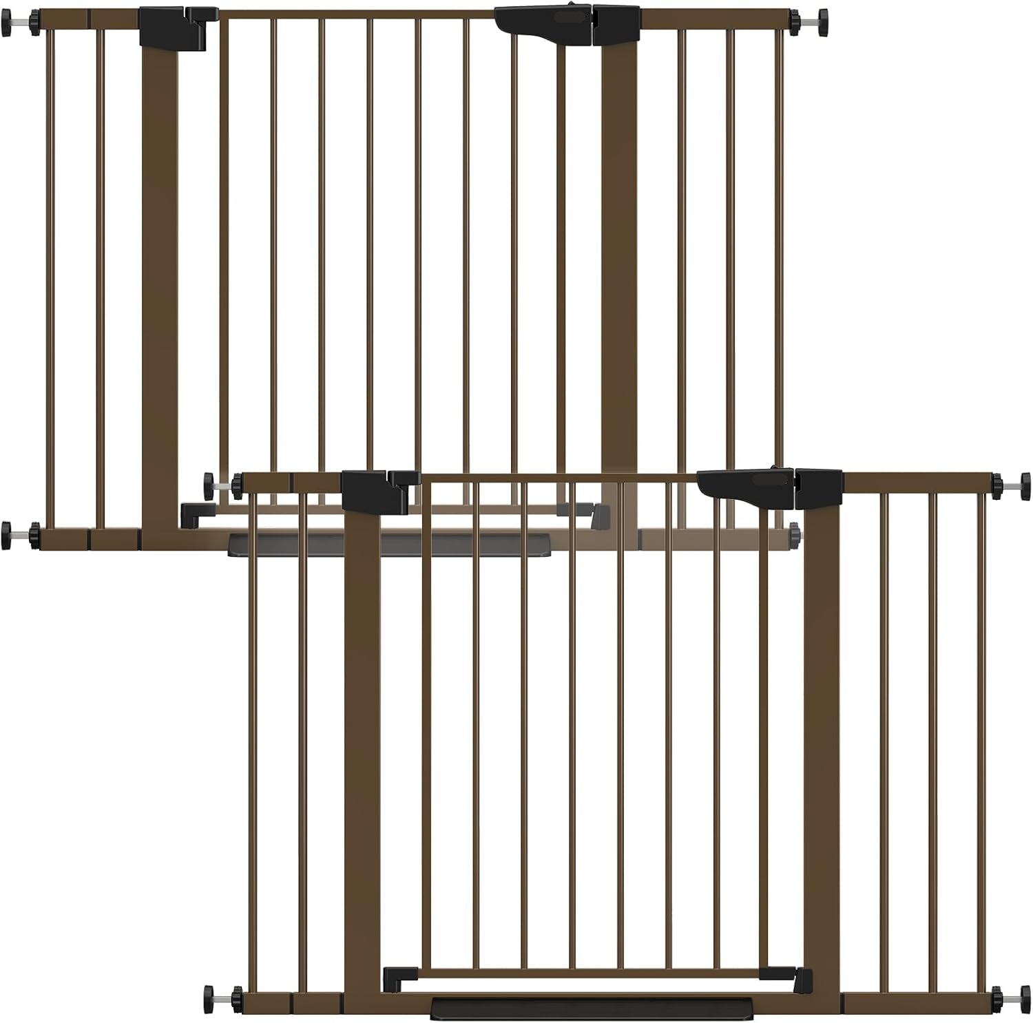 Poupipets Auto-Close Safety Gate for Babies and Dogs with Dual Lock and Pressure Mount