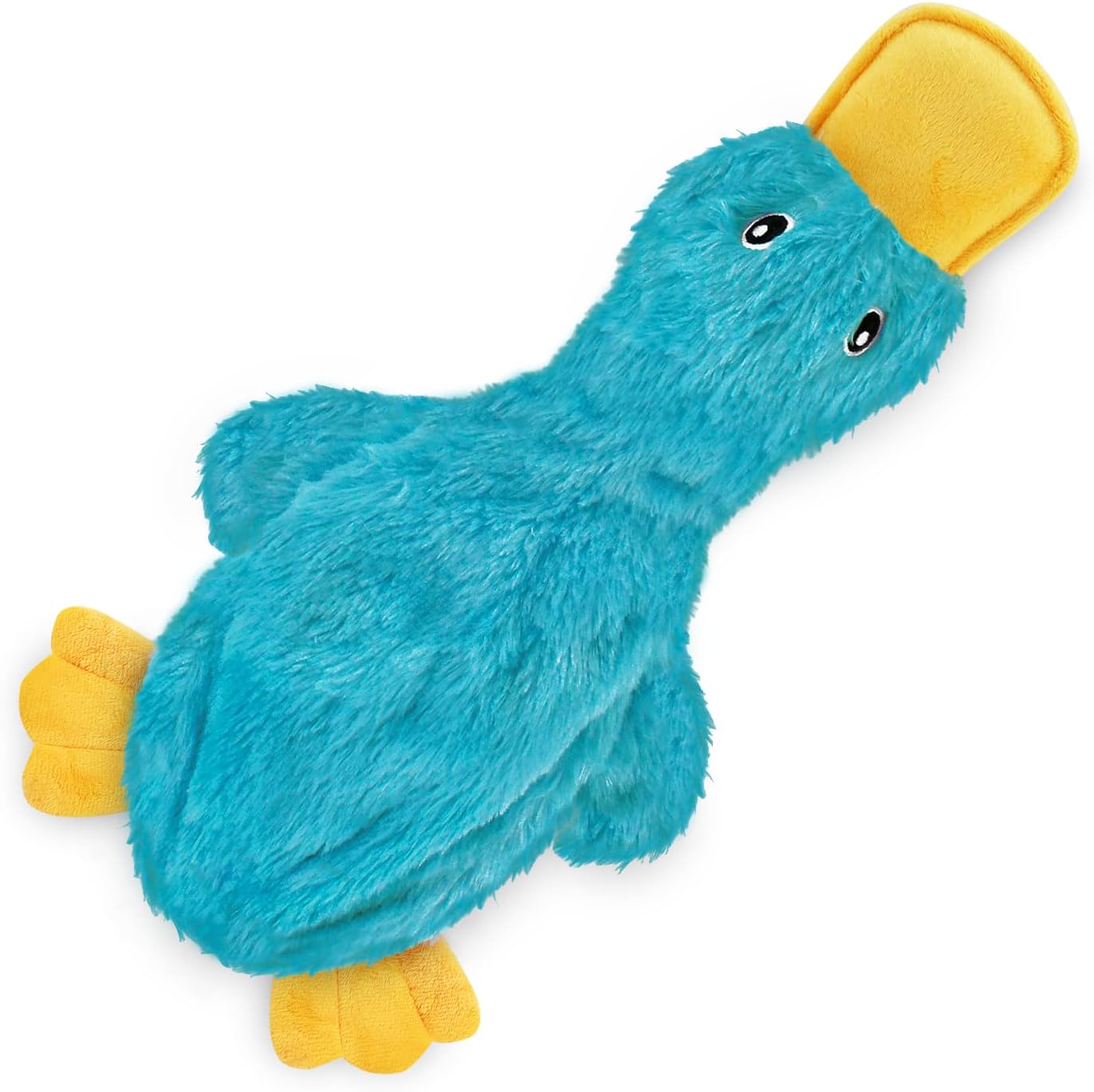 Dailypets Stuffless Wild Duck Plush Dog Toy with Dual Squeakers for Interactive Play