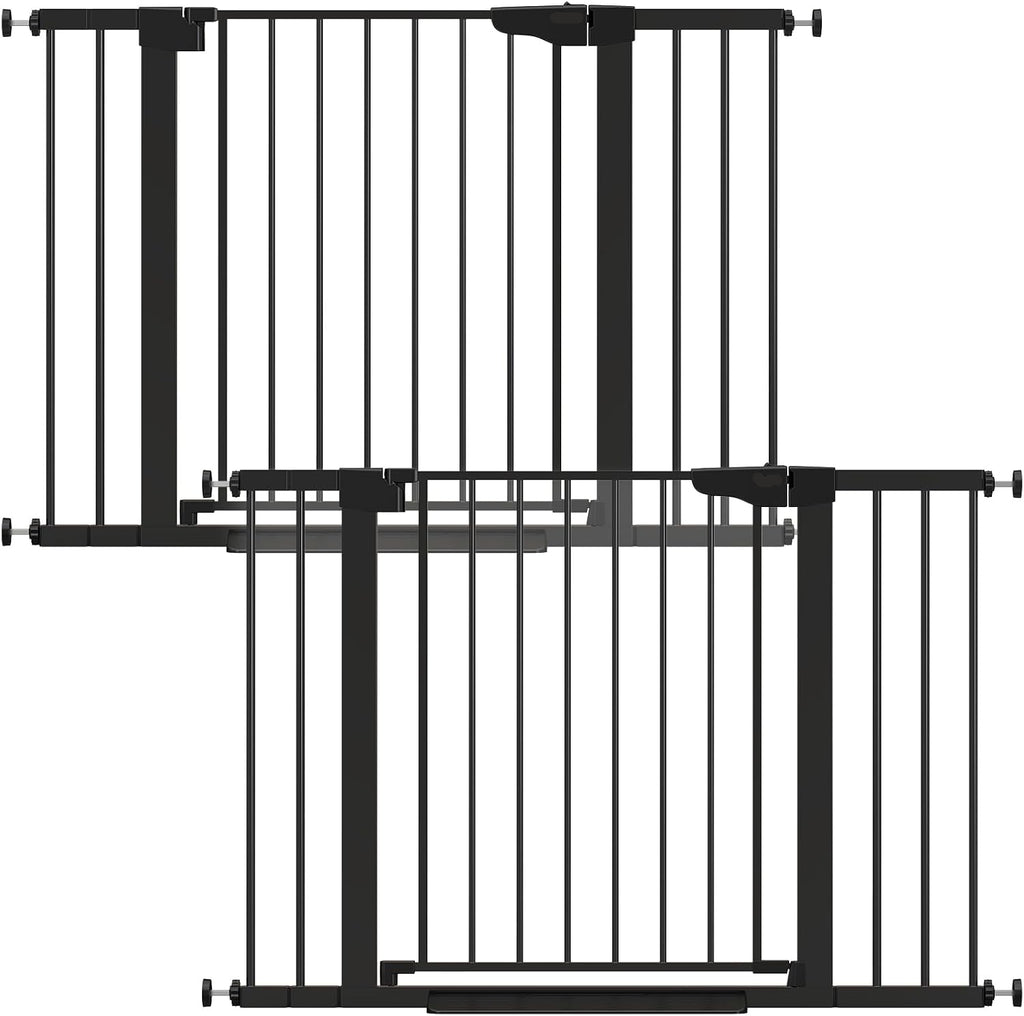 Poupipets Auto-Close Safety Gate for Babies and Dogs with Dual Lock and Pressure Mount