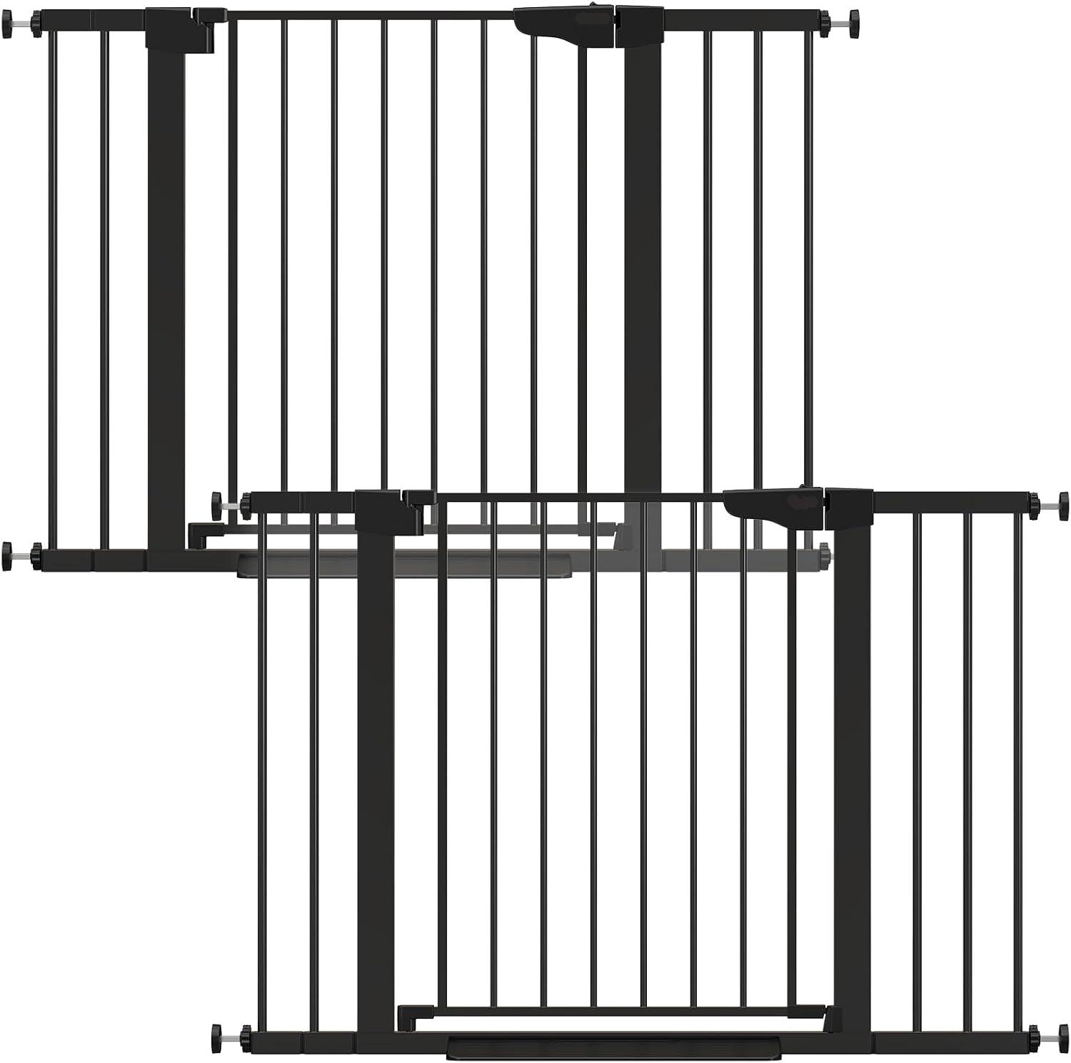 Poupipets Auto-Close Safety Gate for Babies and Dogs with Dual Lock and Pressure Mount