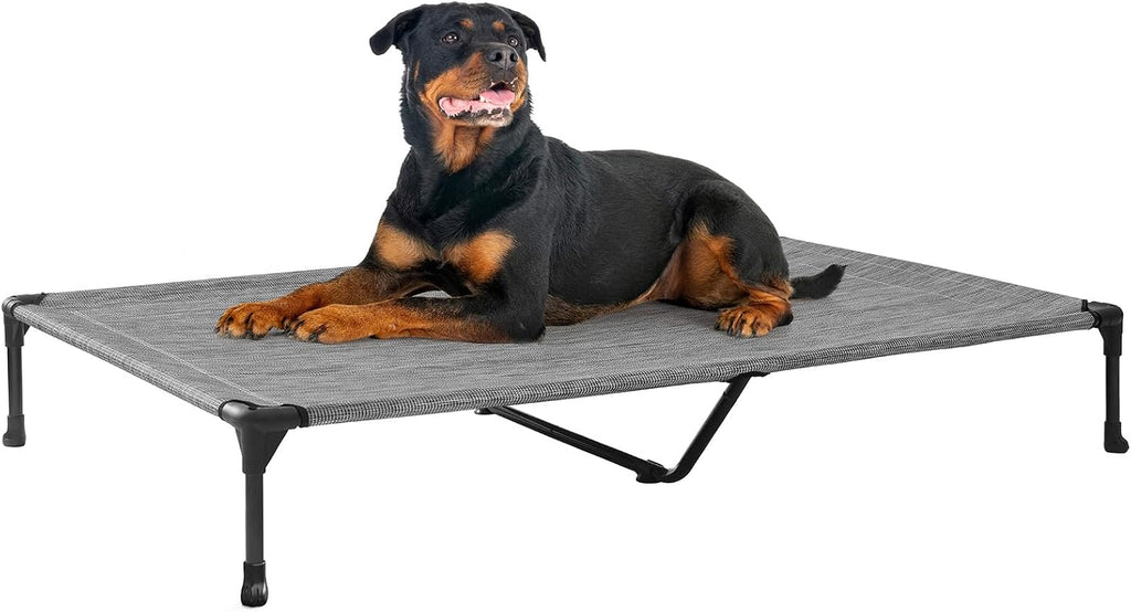 Poupipets Breathable Elevated Dog Cot with Teslin Mesh and Stable Steel Frame