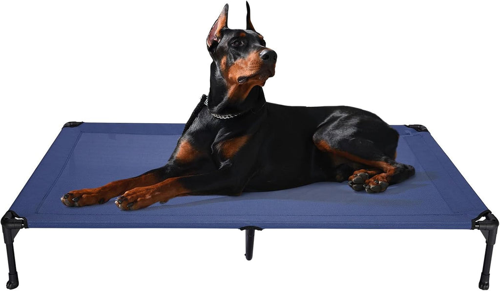 Poupipets Breathable Elevated Dog Cot with Teslin Mesh and Stable Steel Frame