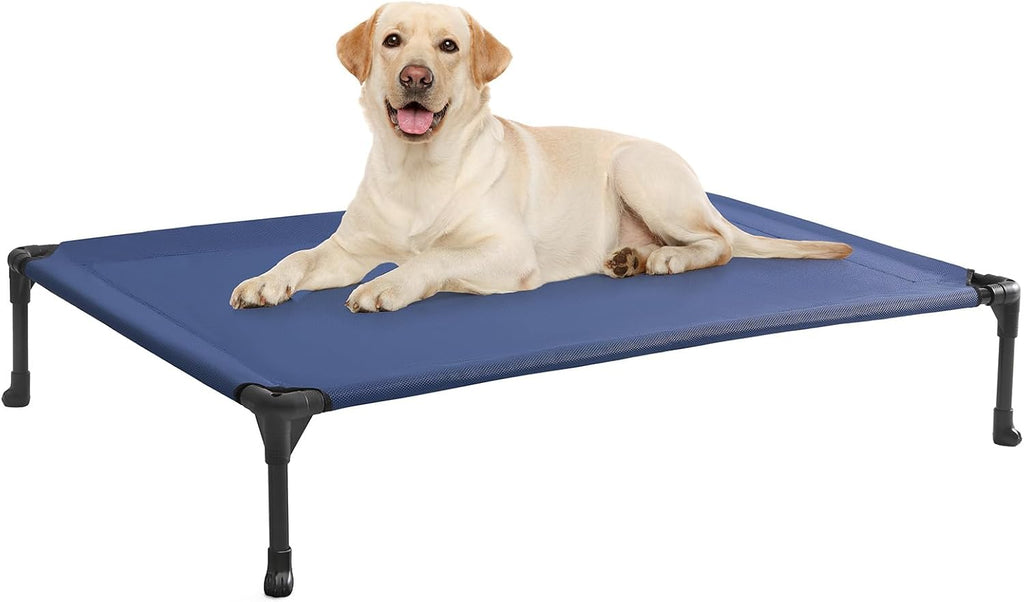 Poupipets Breathable Elevated Dog Cot with Teslin Mesh and Stable Steel Frame
