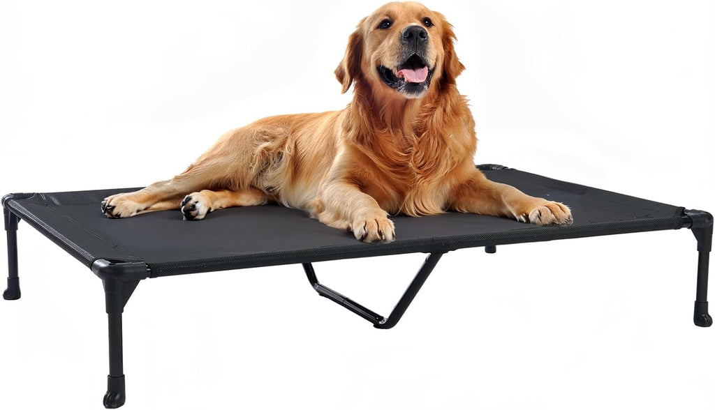 Poupipets Breathable Elevated Dog Cot with Teslin Mesh and Stable Steel Frame