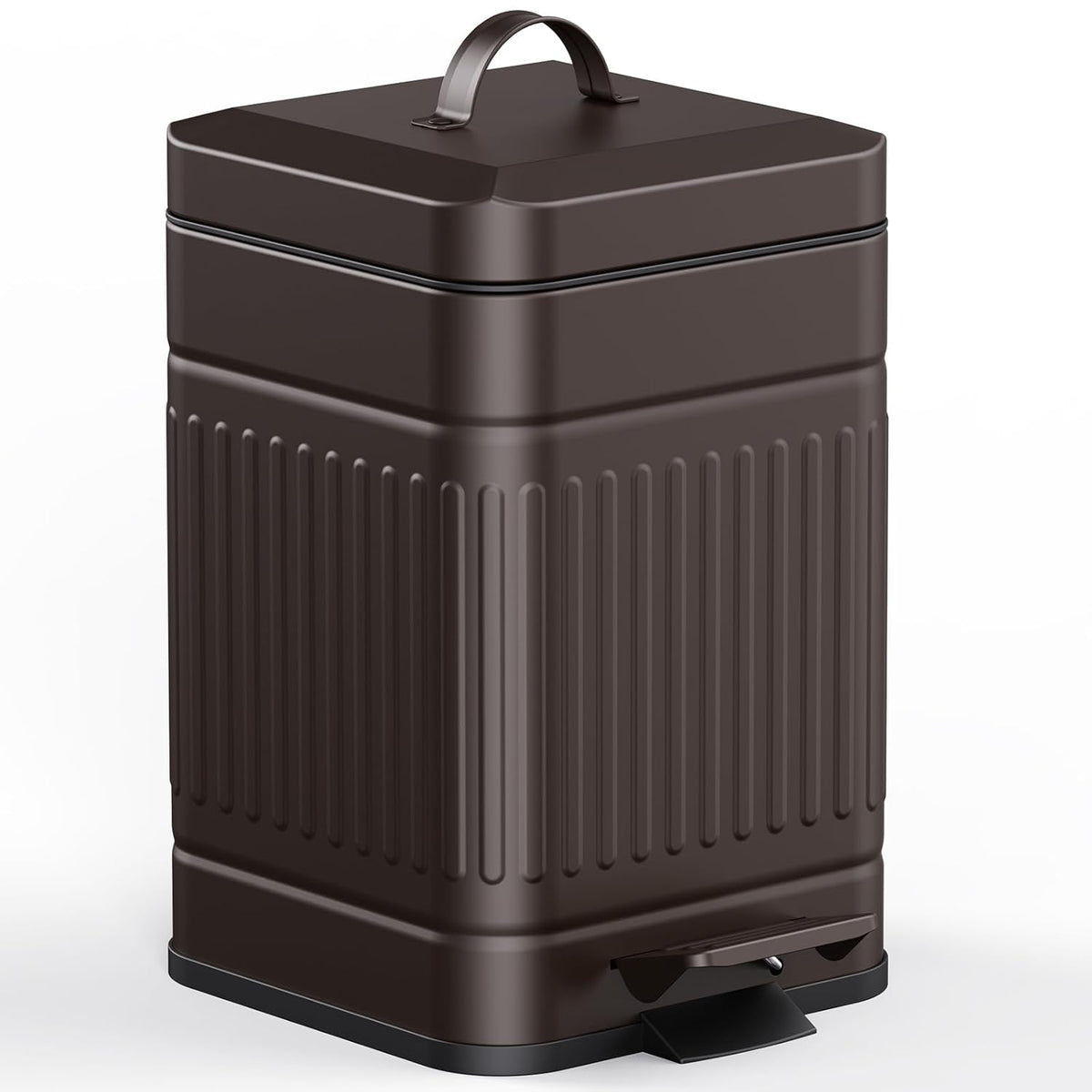 Poupipets Stainless Steel Dog Waste Bin with Soft Close Lid and Step Pedal 5L