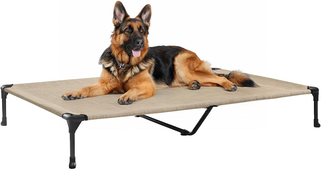 Poupipets Breathable Elevated Dog Cot with Teslin Mesh and Stable Steel Frame