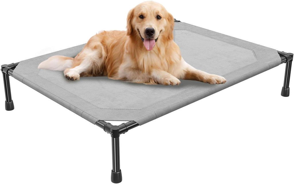 Poupipets Heavy-Duty Elevated Dog Bed with Waterproof Mesh and 200 lb Support