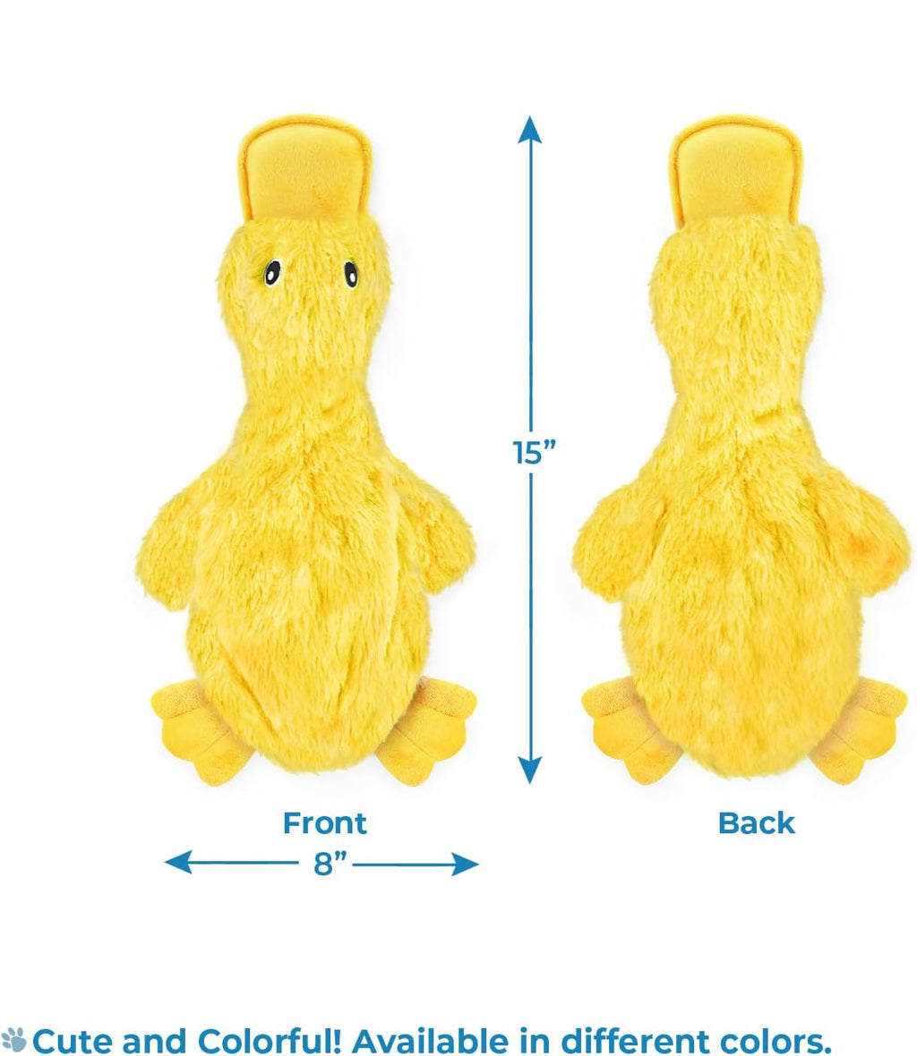 Dailypets Stuffing-Free Duck Dog Toy with Crinkle Sound for Interactive Fetch and Play