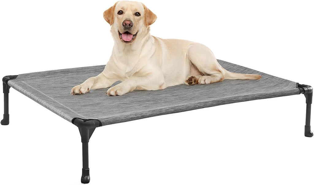 Poupipets Breathable Elevated Dog Cot with Teslin Mesh and Stable Steel Frame