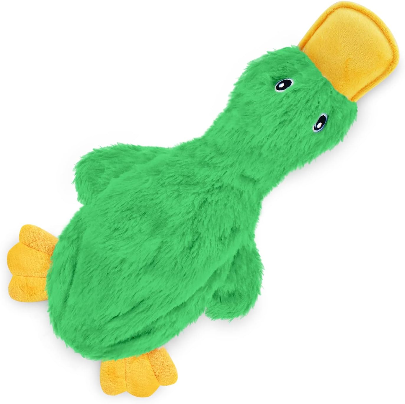Dailypets Stuffless Wild Duck Plush Dog Toy with Dual Squeakers for Interactive Play