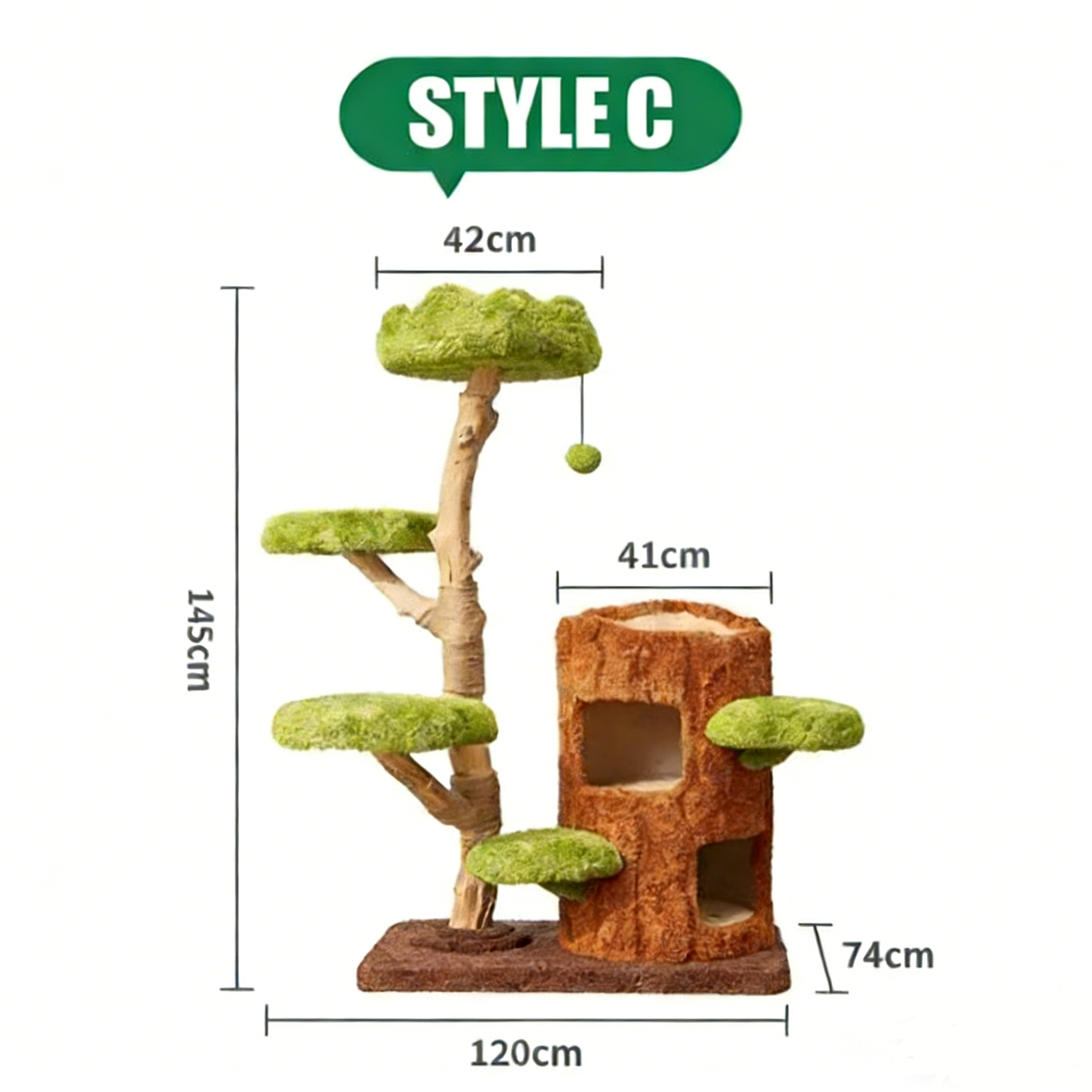 Dailypets Multi-Level Cat Tree with Enclosed Tree Houses for Large and Multiple Cats