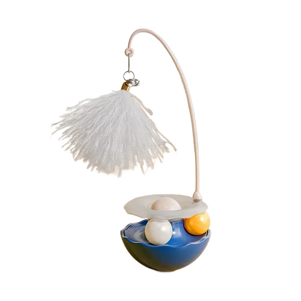 Dailypets Multi-Activity Wobble Cat Toy with Feather Teaser & Rolling Ball Track