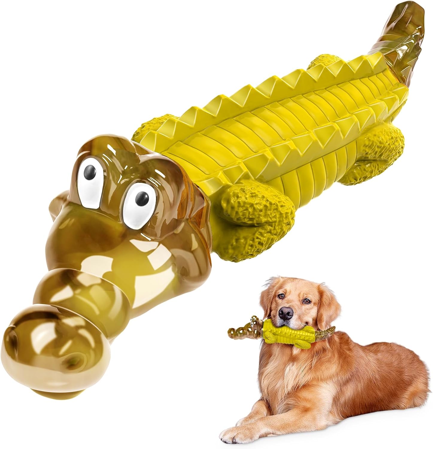 Dailypets Tough Alligator Dog Chew Toy for Strong Chewers with Durable Nylon Rubber