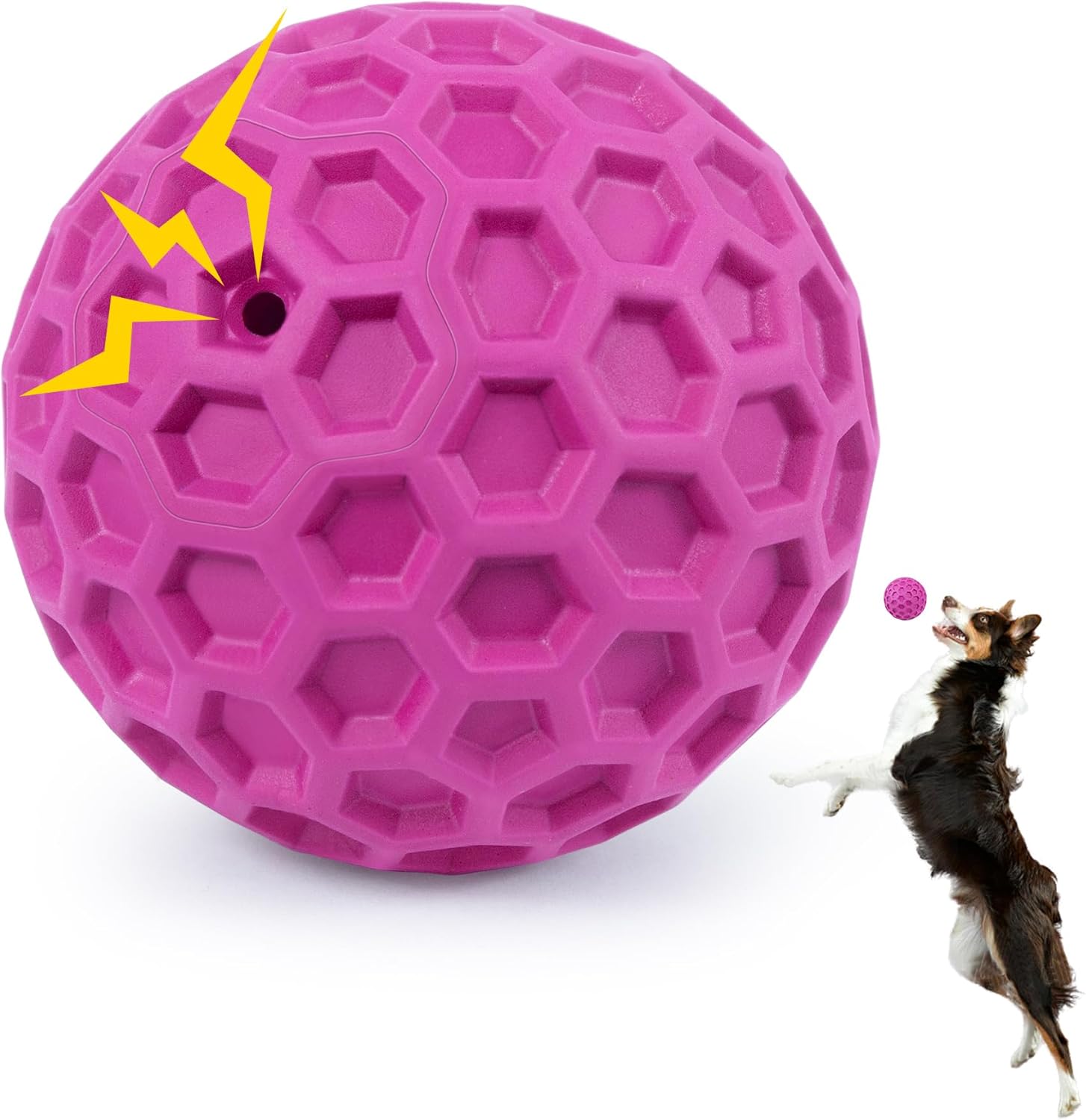 Dailypets Squeaky Dog Chew Ball with Treat Dispensing Texture for Large Breed Dogs