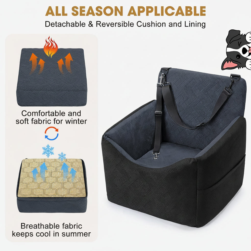 Poupipets Comfortable Dog Booster Seat with Memory Foam Support and Washable Cover