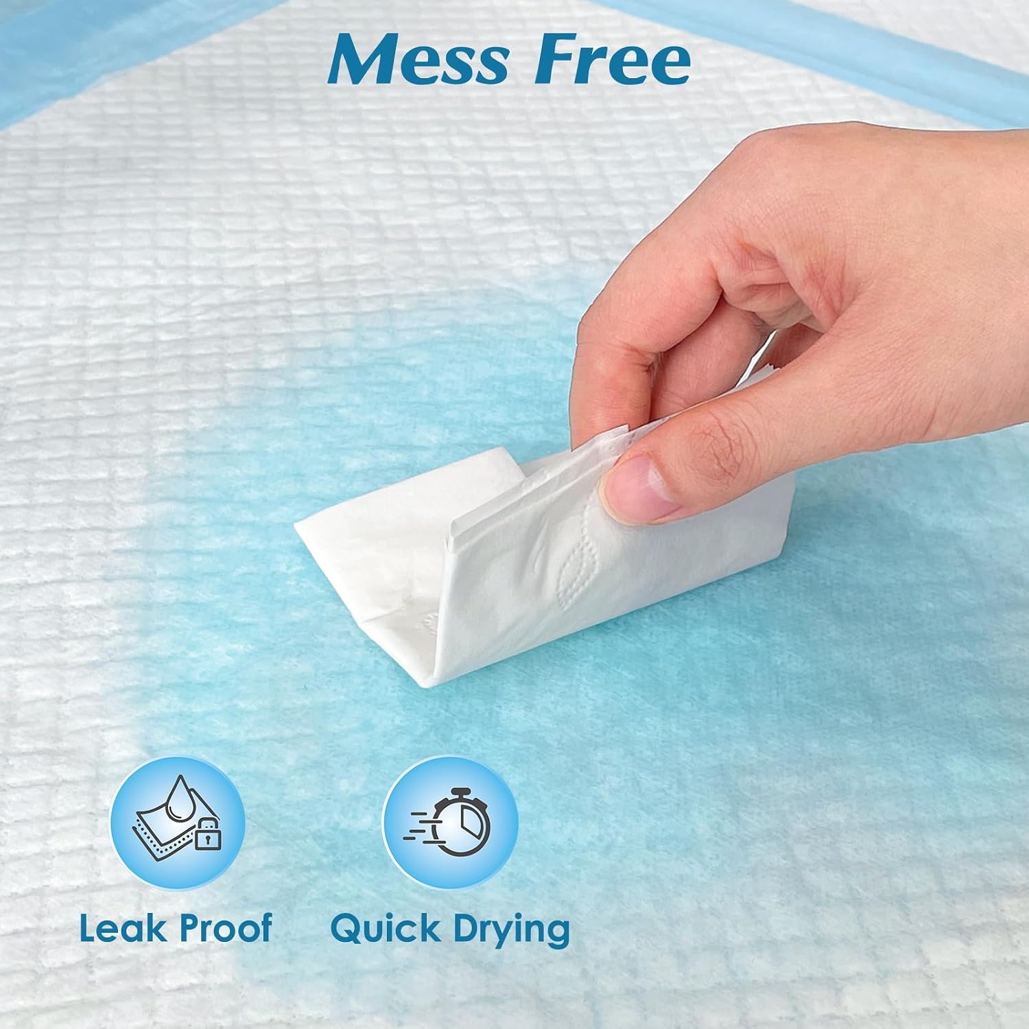 Poupipets Super Absorbent Disposable Puppy Pads 22 x 22 Leak-Proof Quick-Dry Training Pads