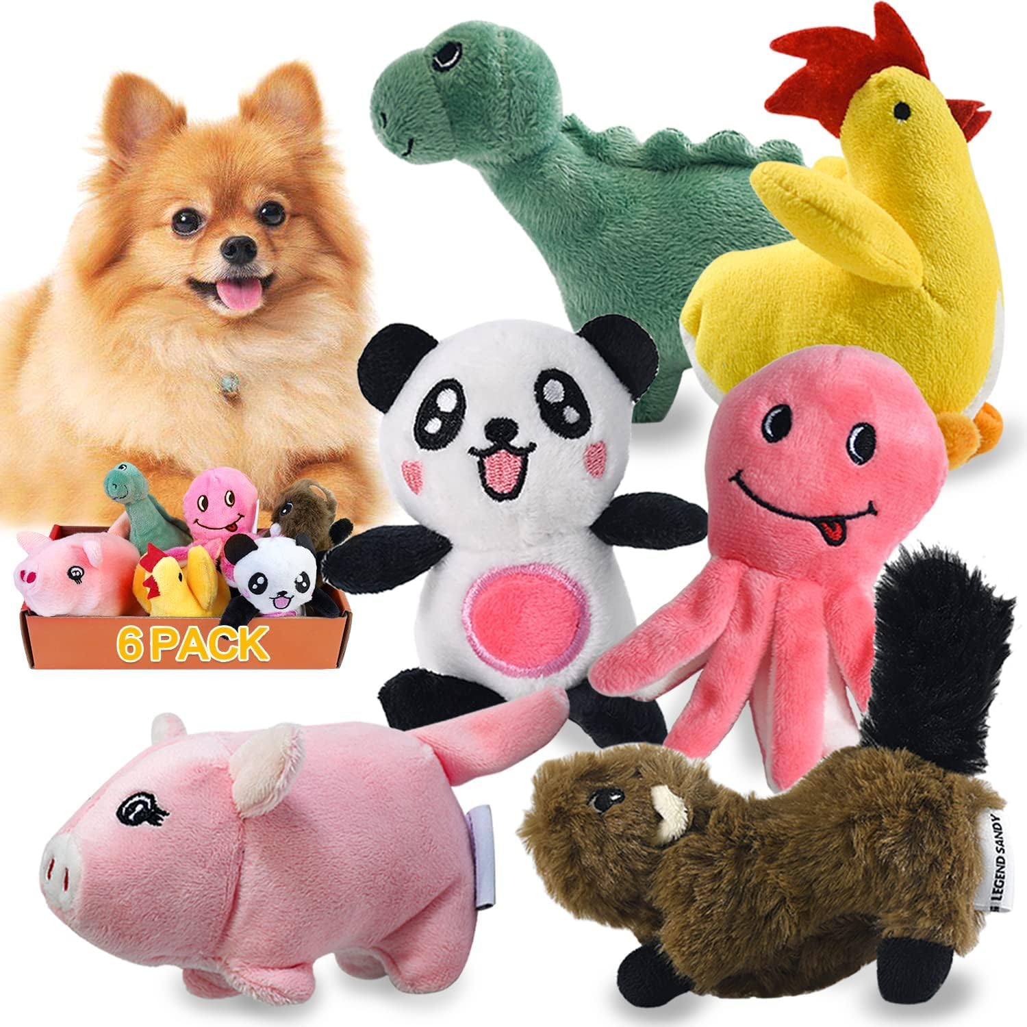 Dailypets Interactive Octopus Dog Plush Toy with Squeaky Crinkle Tug Design