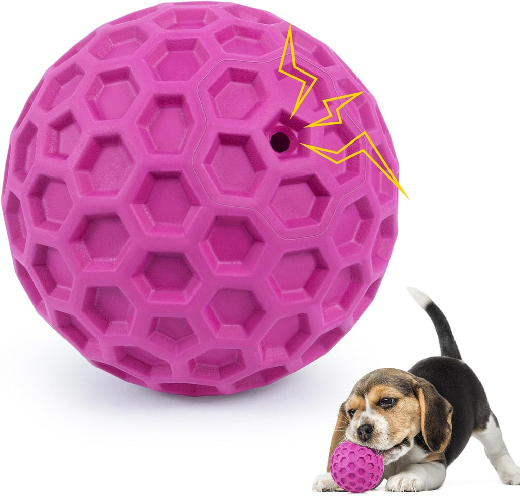 Dailypets Squeaky Dog Chew Ball with Treat Dispensing Texture for Large Breed Dogs
