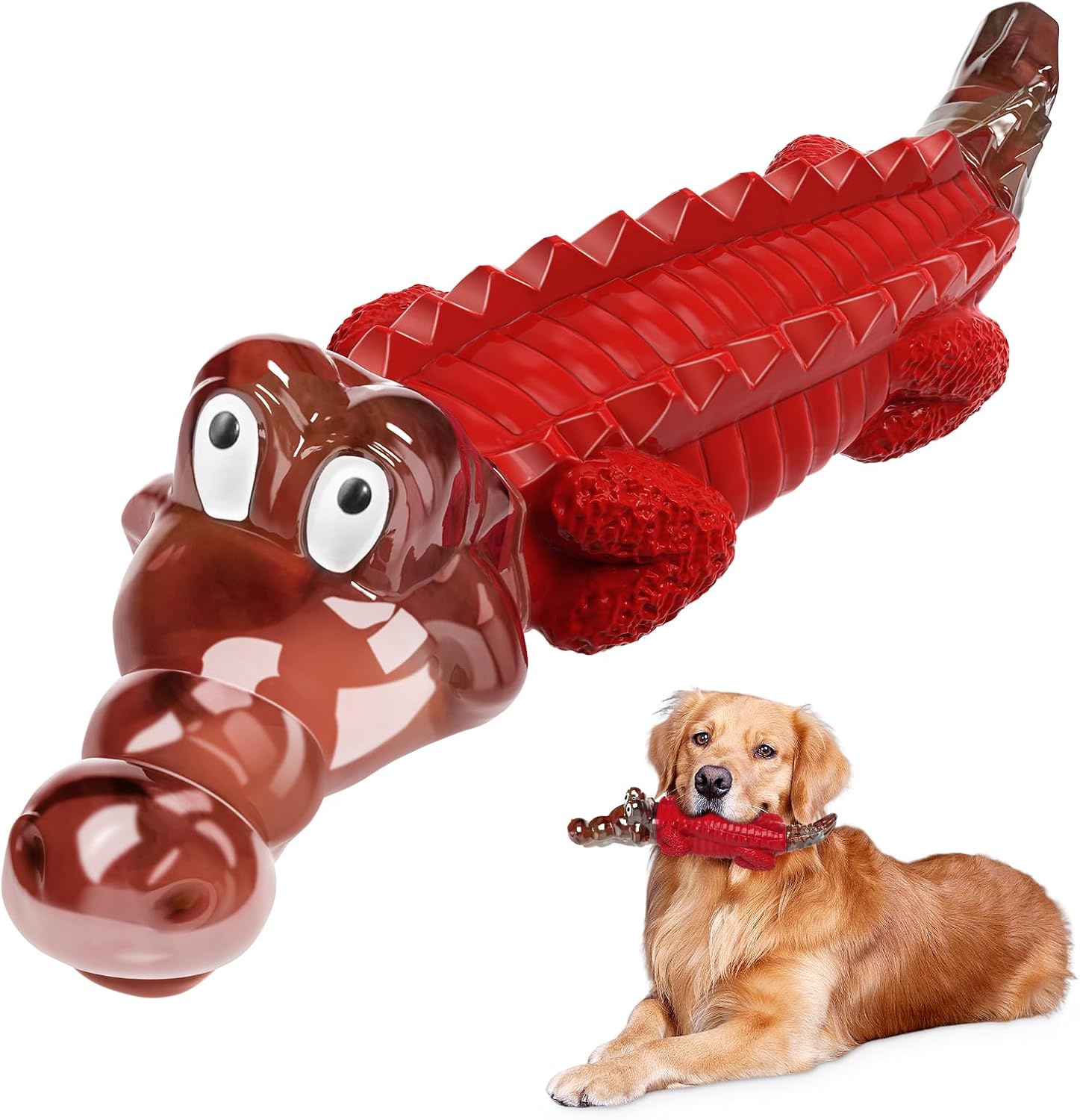 Dailypets Tough Alligator Dog Chew Toy for Strong Chewers with Durable Nylon Rubber