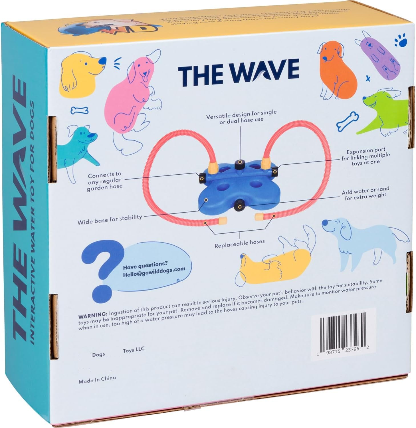 Poupipets Interactive Dog Water Sprinkler Toy with Dual Spray Hoses for Outdoor Summer Play