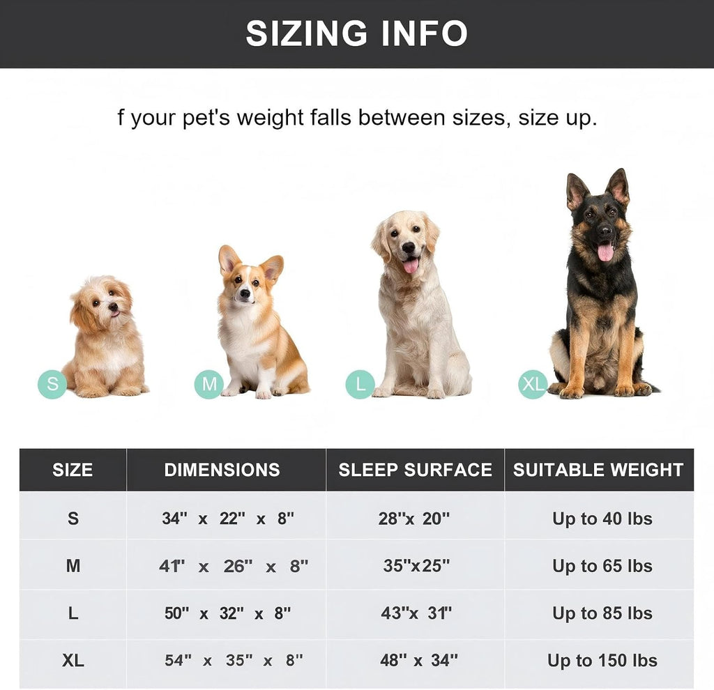 Poupipets Large Dog Hammock Bed with Ventilated Fabric and Stable Steel Frame