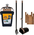 Poupipets Swivel Bin & Rake Dog Pooper Scooper with Long Handle & Waste Bags