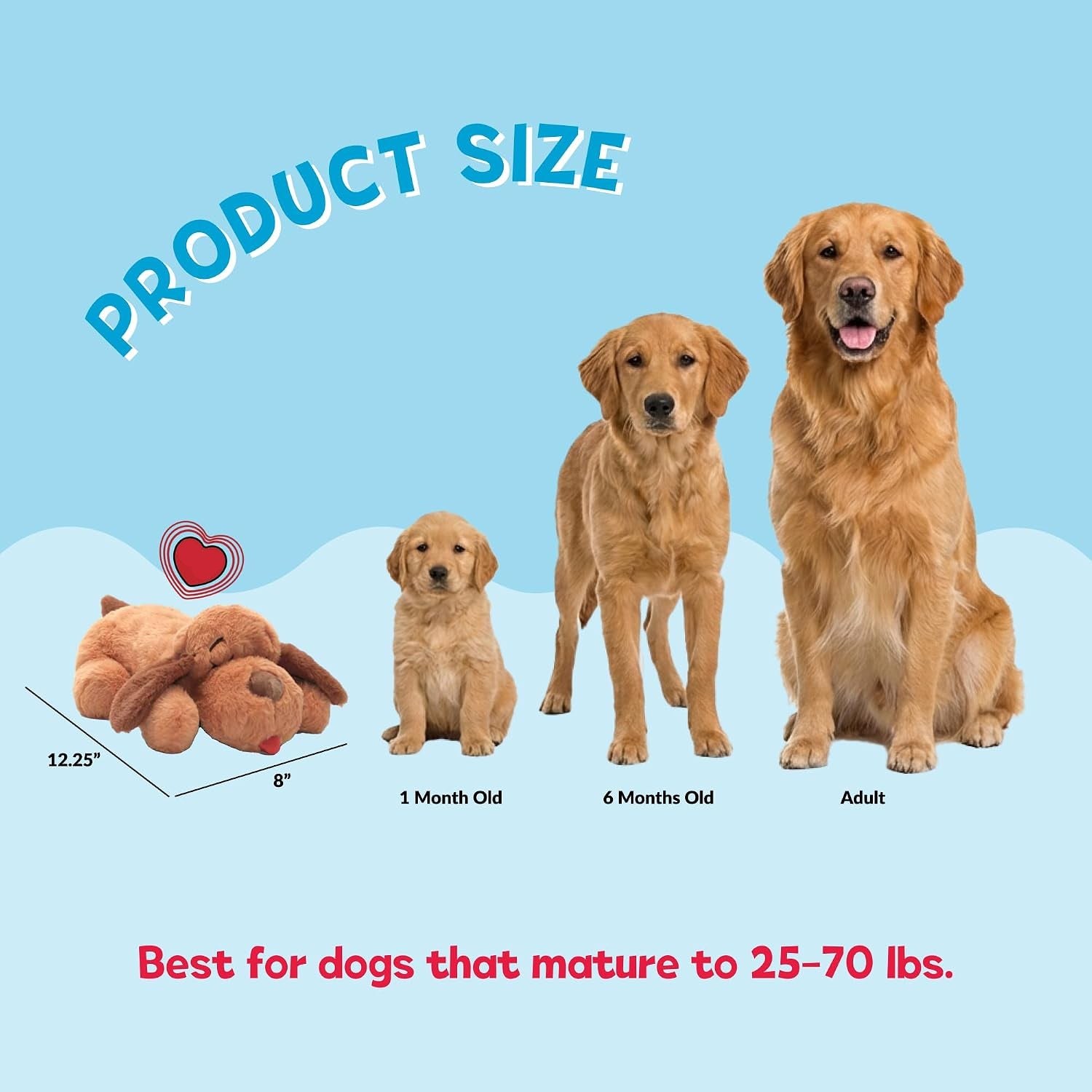 Dailypets Puppy Comfort Plush Toy with Heartbeat and Heat Pack for Rest and Sleep