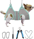 Poupipets Dog Grooming Hammock Kit with Nail Clippers, File and Neck Support