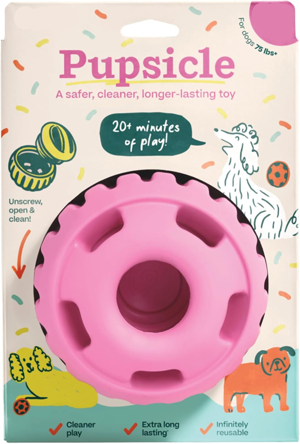 Dailypets Natural Rubber Treat Dispensing Toy for Medium and Large Dogs Interactive Play