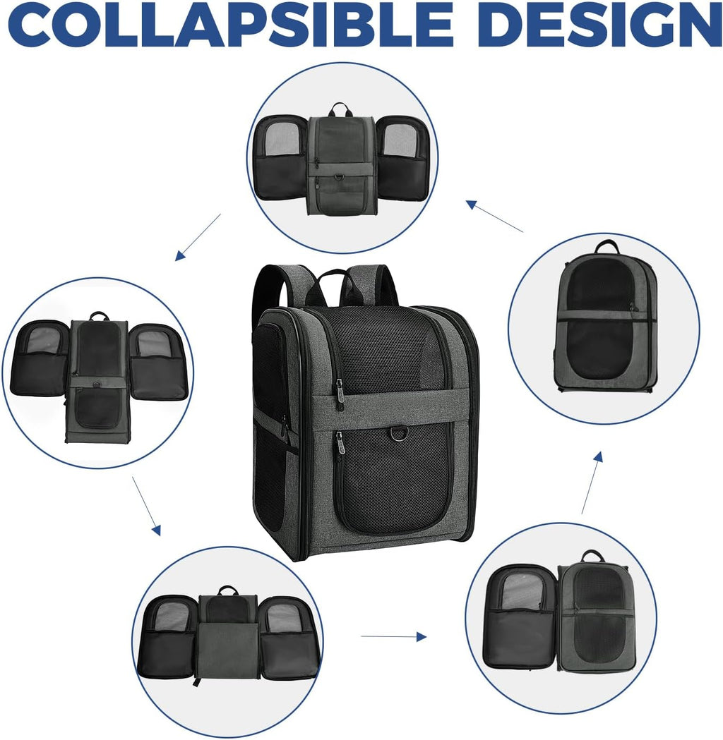 Poupipets Supportive Pet Hiking Backpack with Removable Pad and Expandable Options