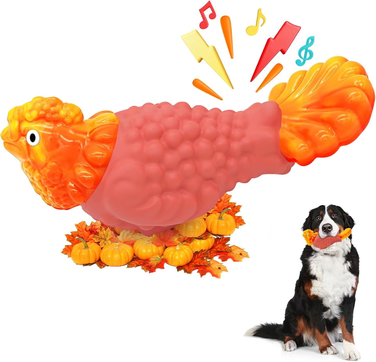 Dailypets Durable Shark Dog Chew Toy with Squeaker for Strong Chewers Bacon Flavor