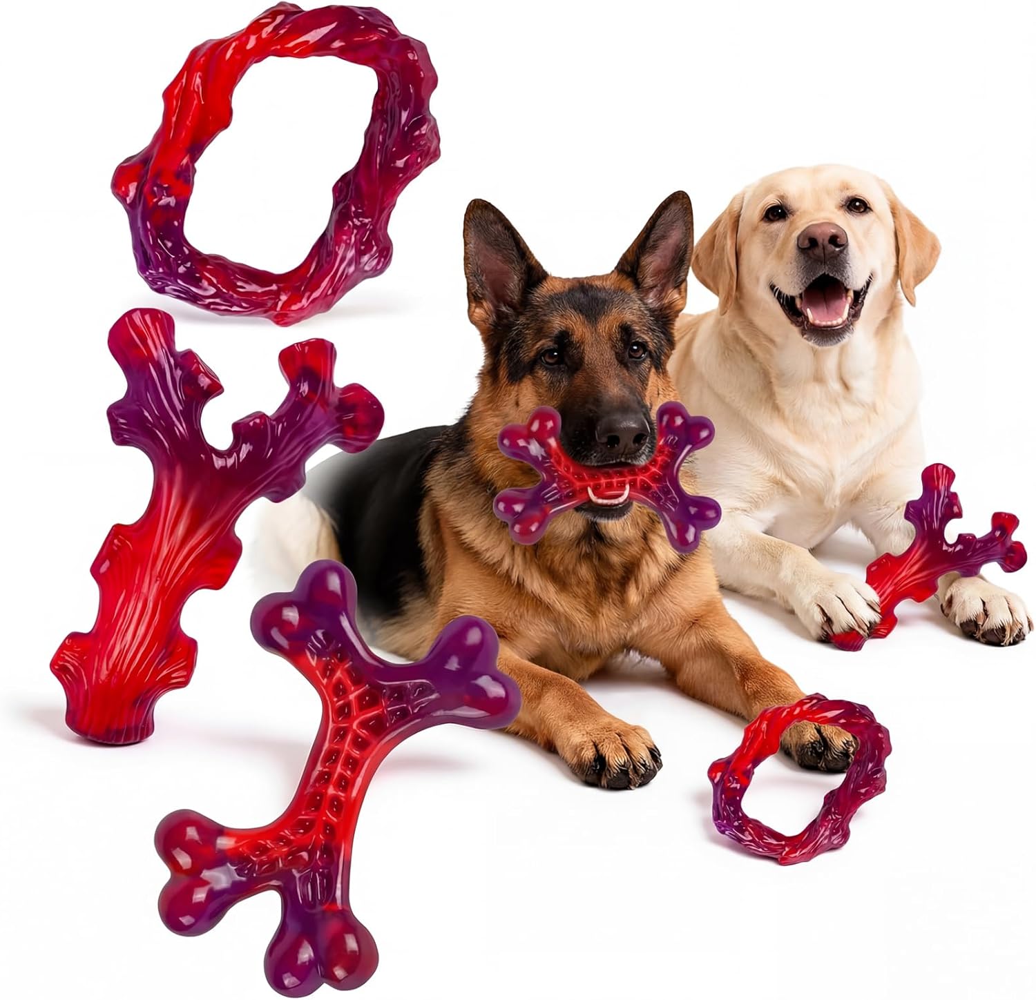 Dailypets Durable Nylon Dog Chew Toy Set for Strong Chewers Bacon Flavor 3 Pack