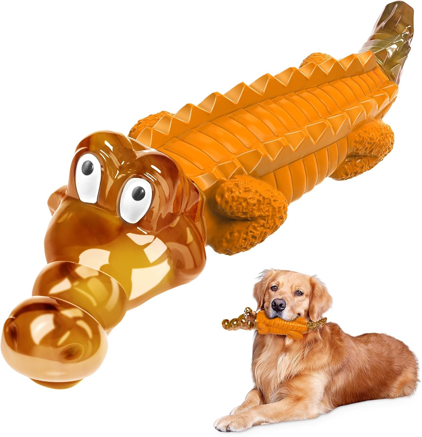 Dailypets Tough Alligator Dog Chew Toy for Strong Chewers with Durable Nylon Rubber