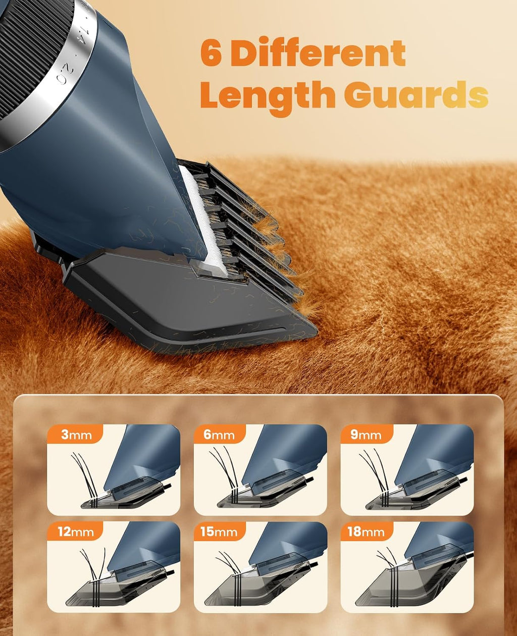 Poupipets 3-in-1 Dog Grooming Kit with Cordless Clippers, Paw Trimmer and Nail Grinder