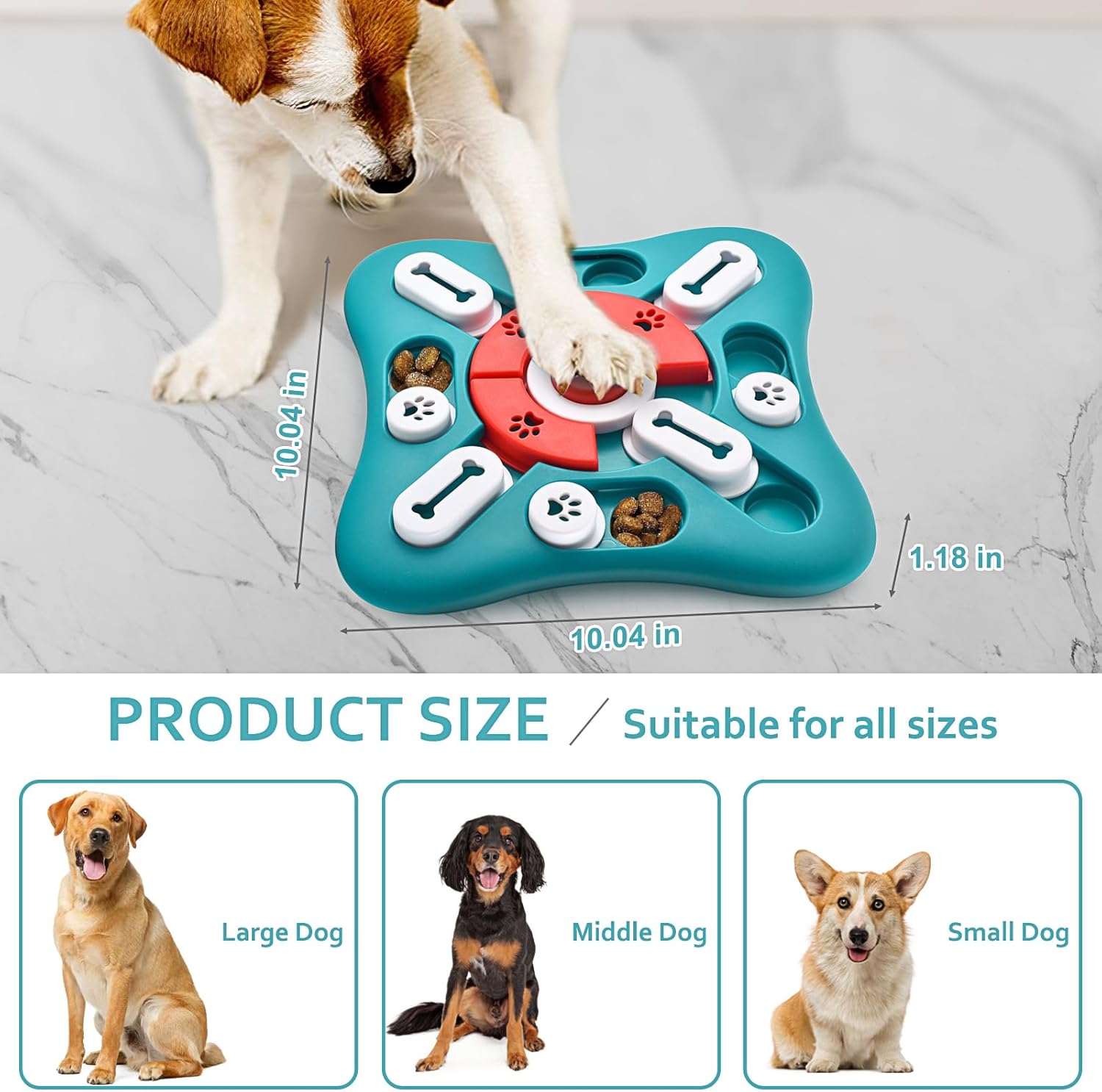 Dailypets Interactive Pet Puzzle Feeder with Treat Dispenser for Dogs and Cats IQ Play