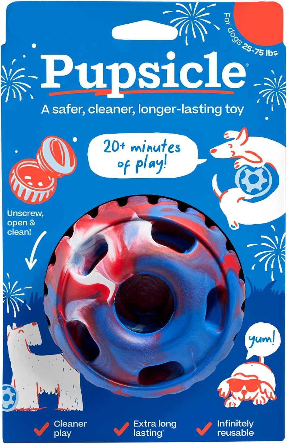 Dailypets Natural Rubber Treat Dispensing Toy for Medium and Large Dogs Interactive Play