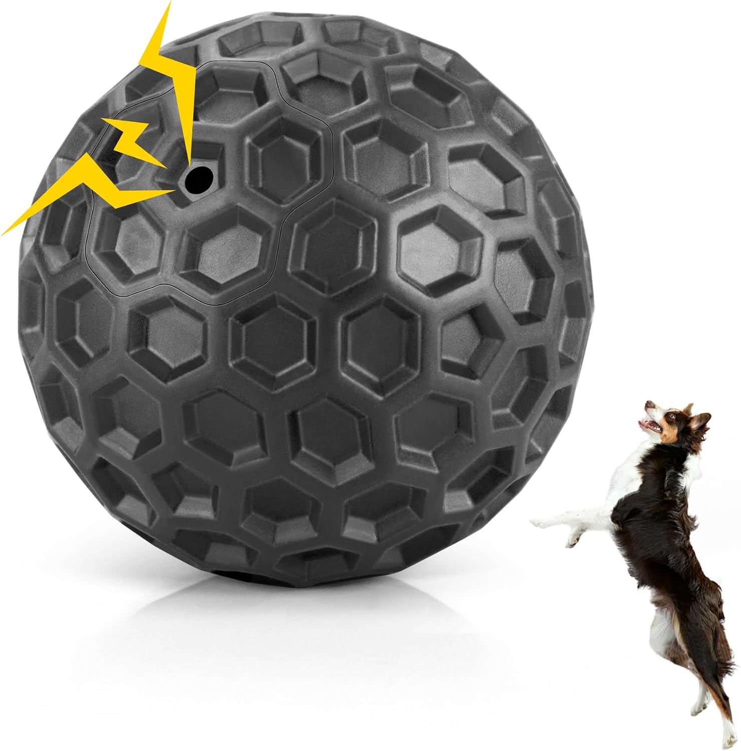 Dailypets Squeaky Dog Chew Ball with Treat Dispensing Texture for Large Breed Dogs