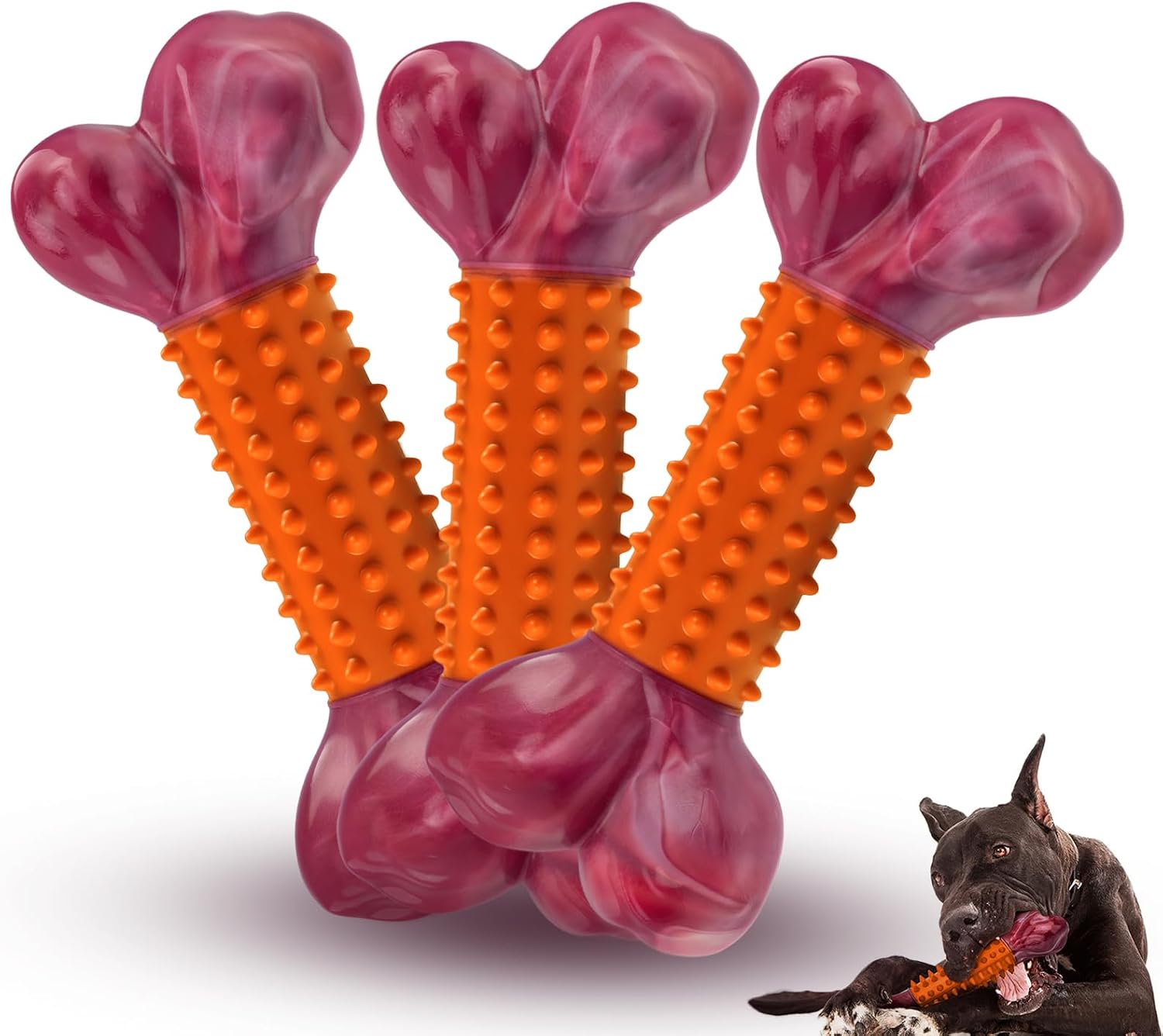 Dailypets Beef Flavored Dog Chew Toy for Medium and Large Dogs with Dual Materials