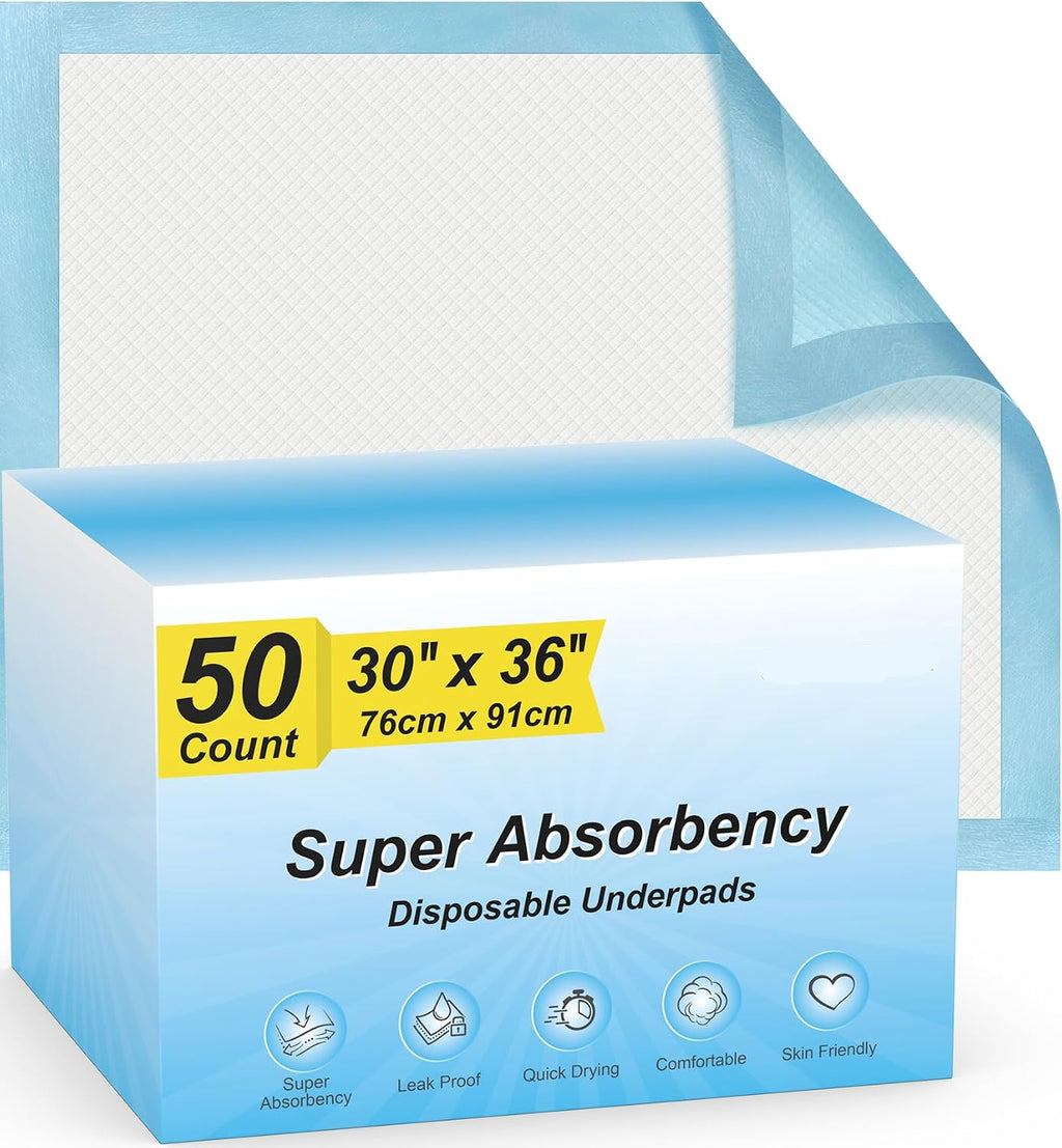 Poupipets Super Absorbent Disposable Puppy Pads 22 x 22 Leak-Proof Quick-Dry Training Pads