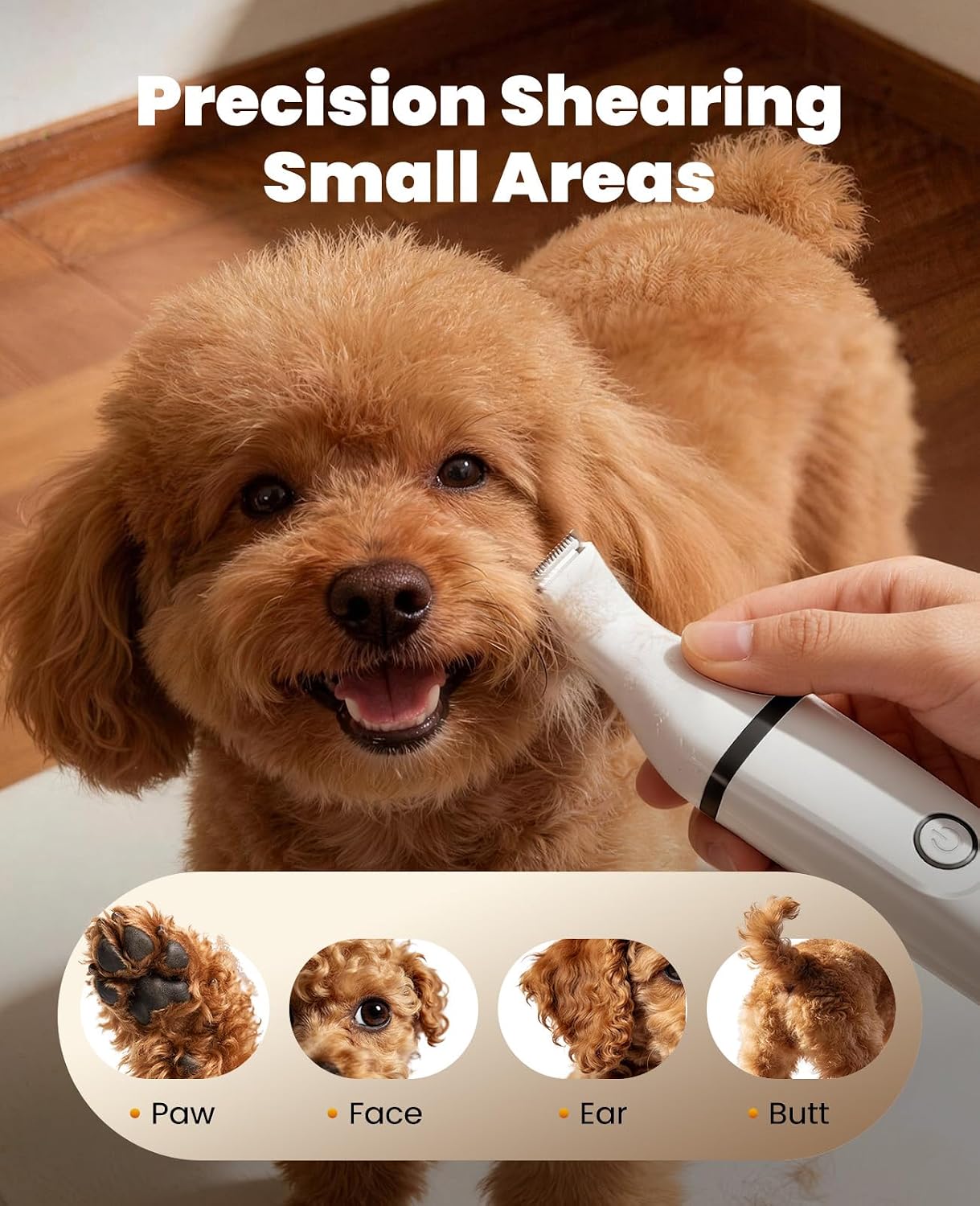 Poupipets 3-in-1 Dog Grooming Kit with Cordless Clippers, Paw Trimmer and Nail Grinder
