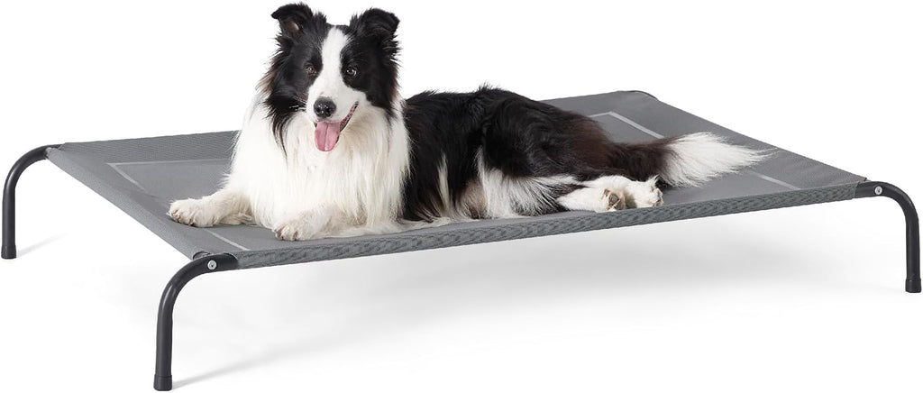 Poupipets Elevated Cooling Dog Bed with Breathable Teslin Mesh for Indoor & Outdoor Use
