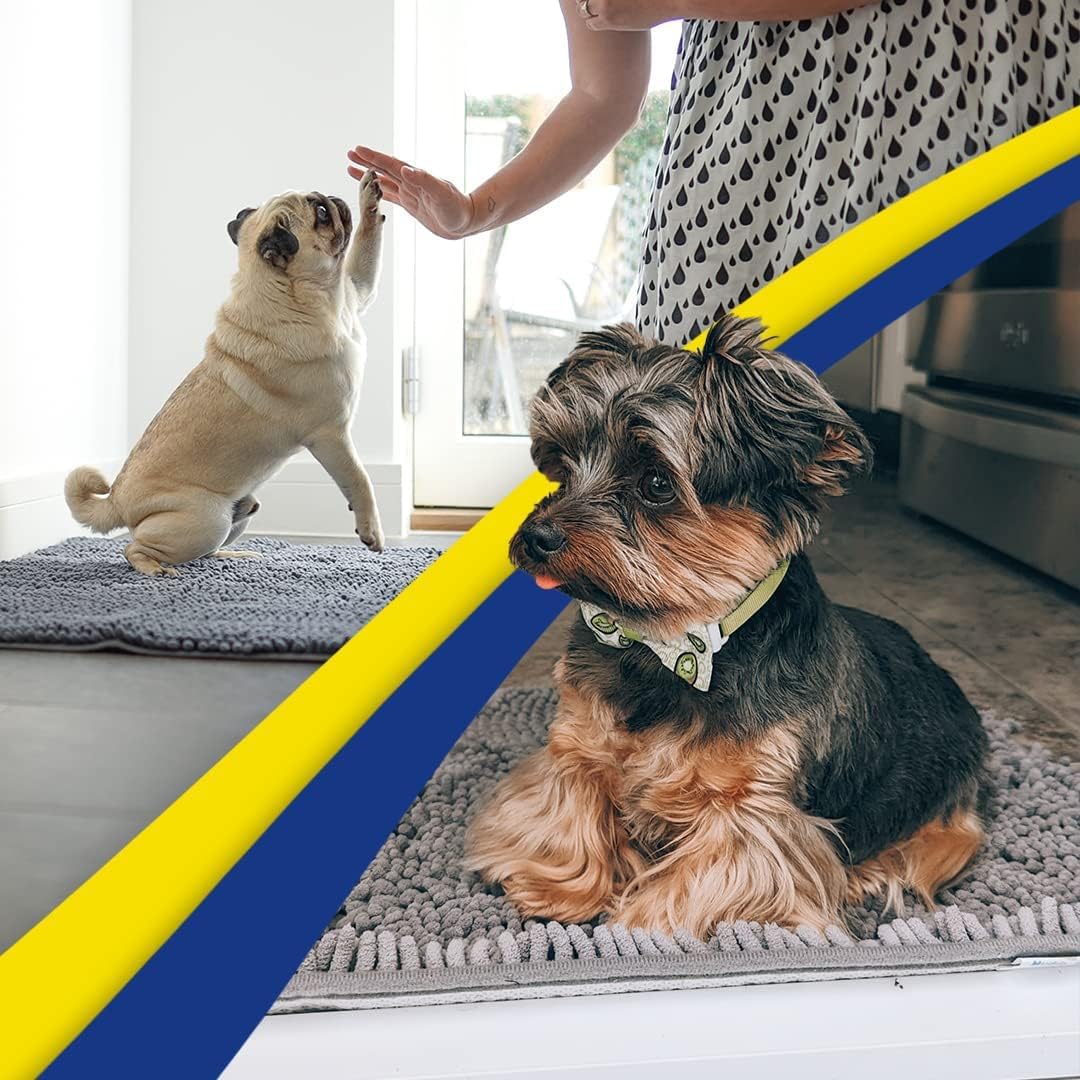 Poupipets Quick Dry Microfiber Pet Door Mat for Muddy Paws and Wet Shoes