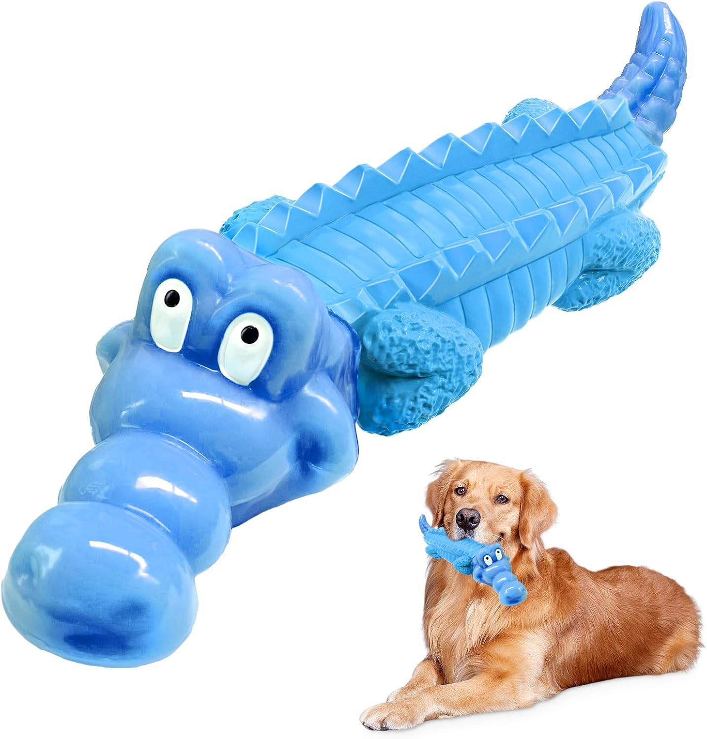 Dailypets Tough Alligator Dog Chew Toy for Strong Chewers with Durable Nylon Rubber