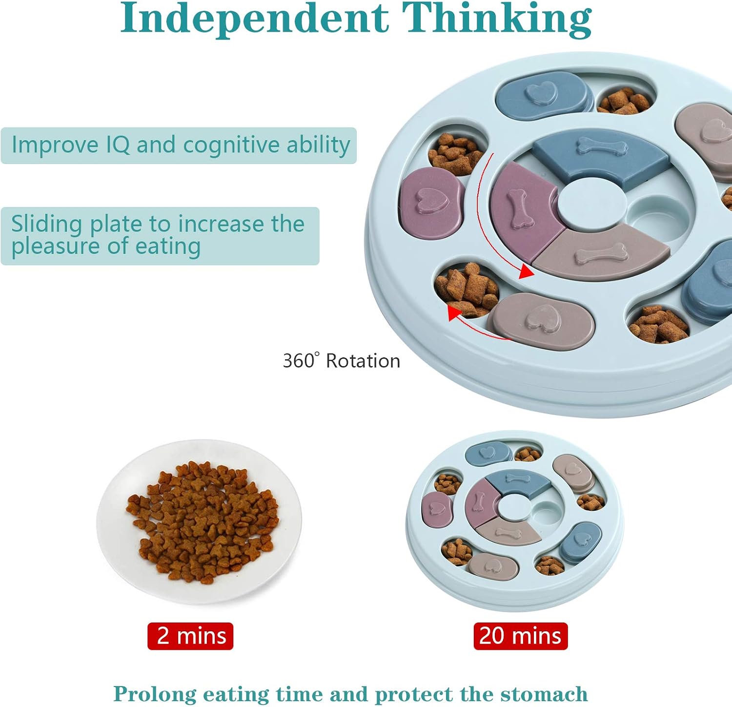 Dailypets Interactive Pet Puzzle Feeder for Dogs and Cats Slow Feeding IQ Toy