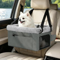 Poupipets Elevated Dog Travel Seat with Sturdy Frame and Comfortable Plush Interior