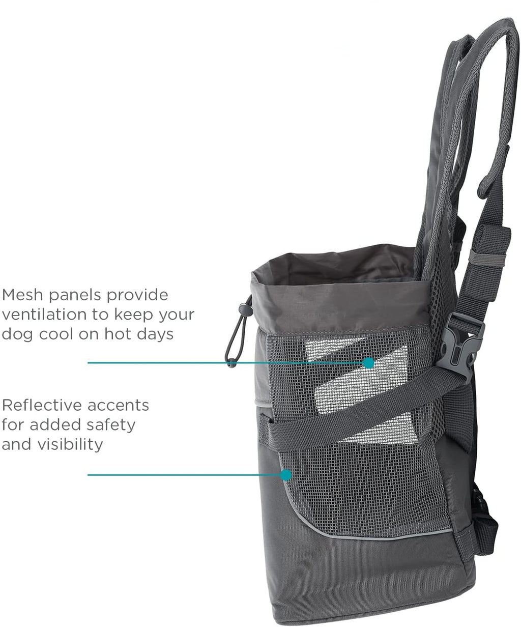 Poupipets Hands-Free Small Dog Carrier with Mesh Sides and Secure Drawstring Top
