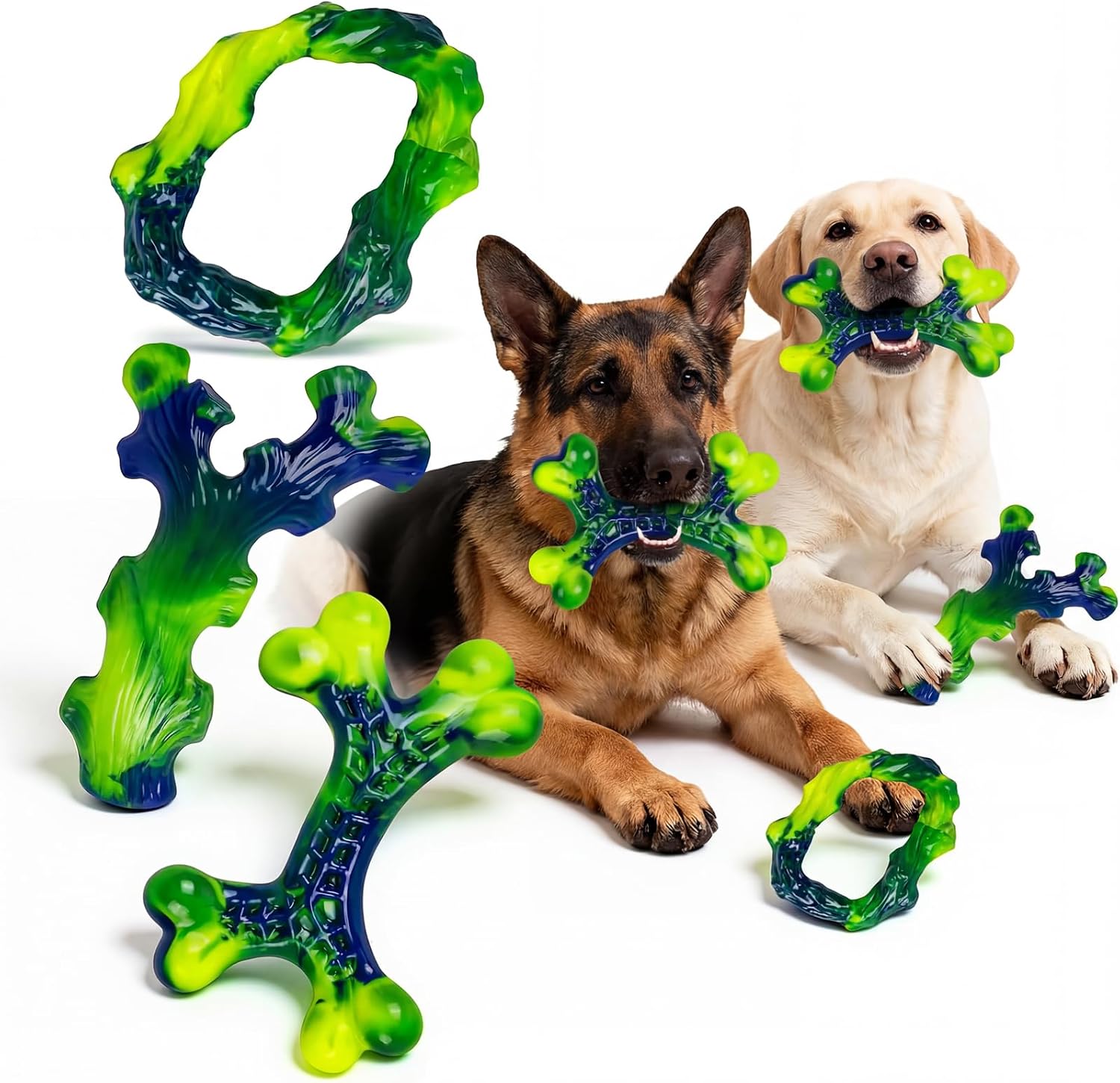 Dailypets Durable Nylon Dog Chew Toy Set for Strong Chewers Bacon Flavor 3 Pack