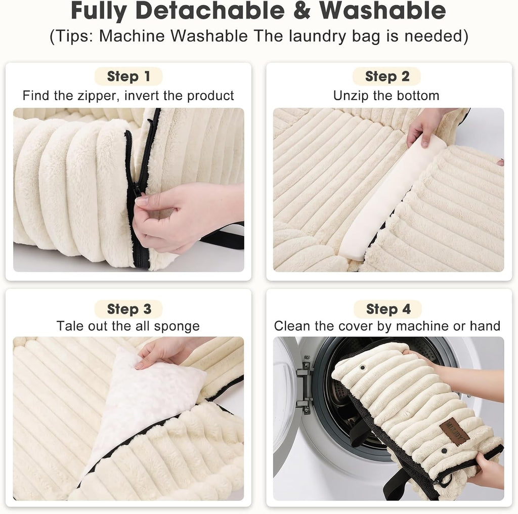 Poupipets Convertible Dog Car Seat and Portable Carrier with Washable Plush Cover