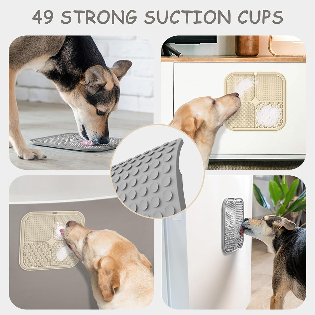 Dailypets Silicone Pet Lick Mat Set of 2 with Suction Cups Slow Feeder Design